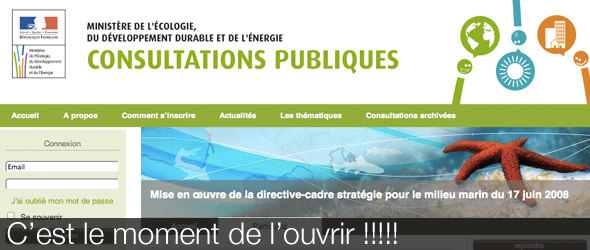 Consultation publique milieu marin